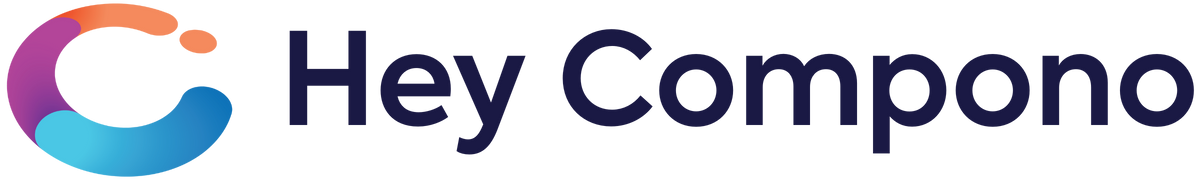 Hey Compono Logo - blue text