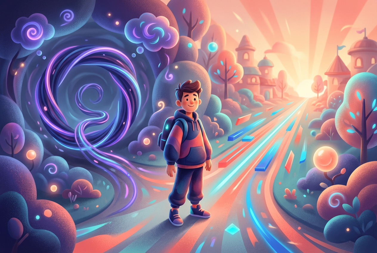 Section 1 illustration for Why you can't stop thinking and how to quiet your mind