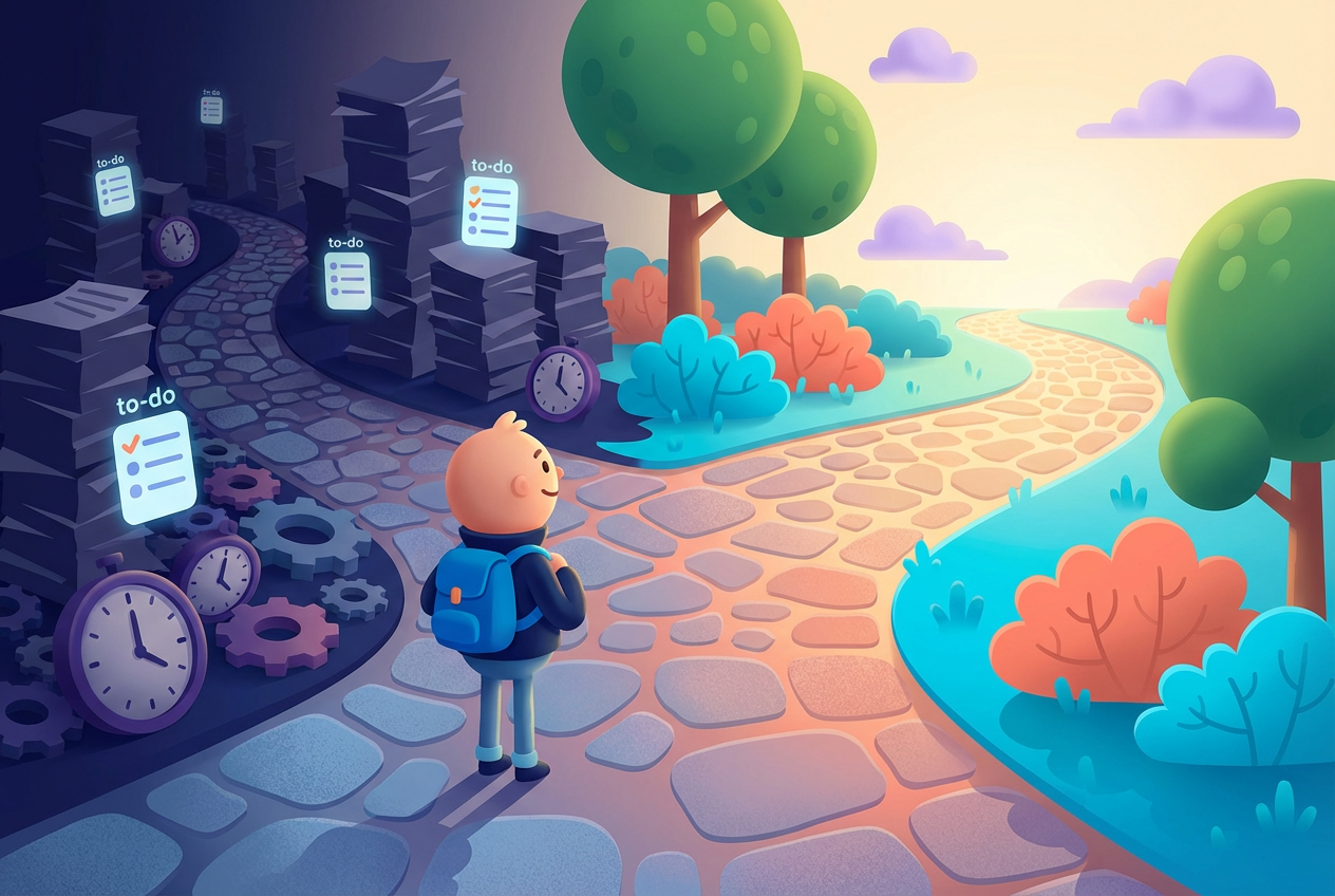 Section 1 illustration for How to escape hustle culture and find your real rhythm