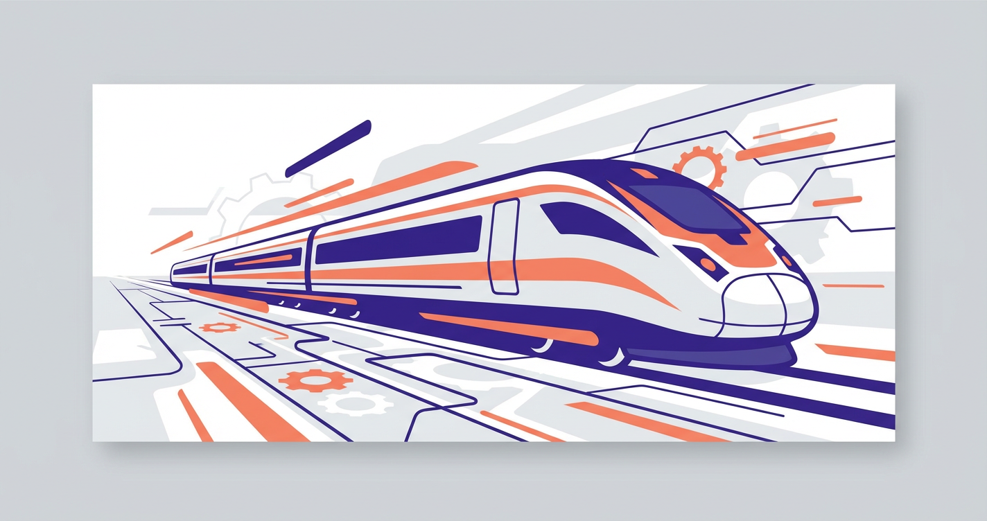 An illustration of a high-performance engine or a sleek, fast-moving train, symbolising the Doer's drive and momentum. The...